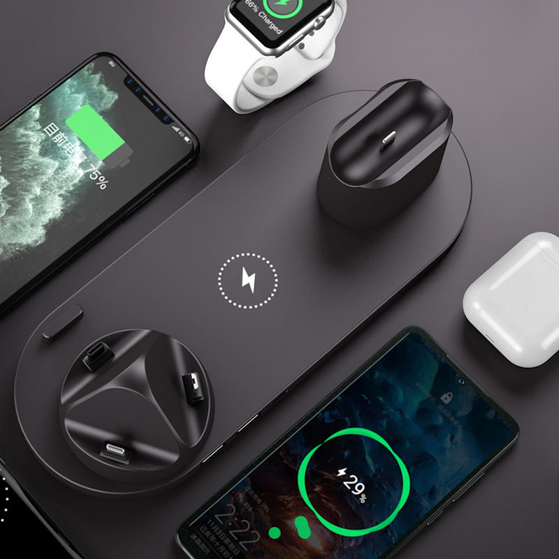 6-in-1 Wireless Charging Dock Station – Fast Charger Pad for iPhone, Phone & Smartwatch