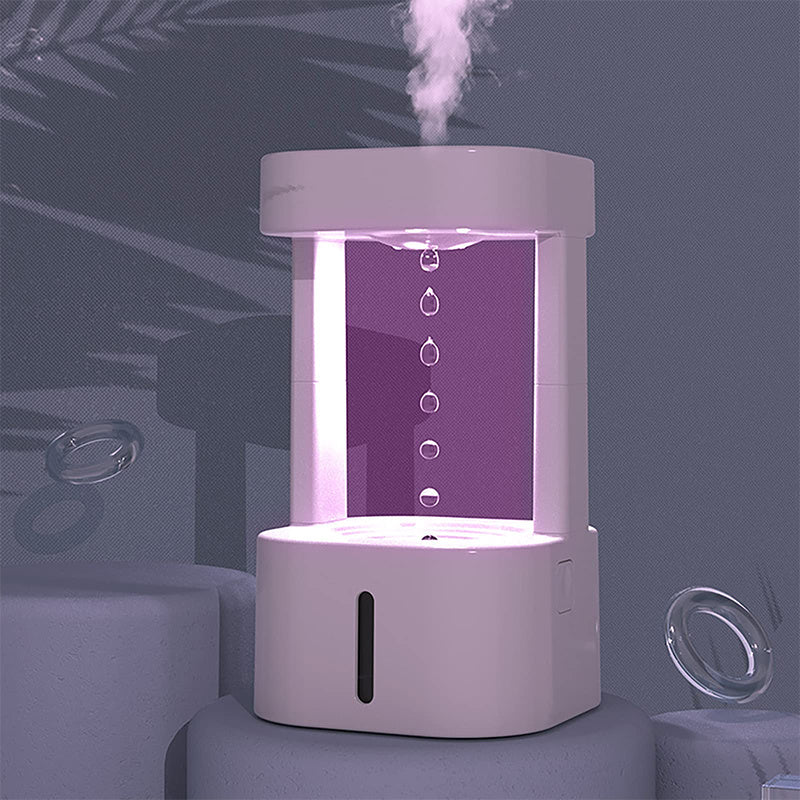 Anti-Gravity Water Drop Humidifier – 580ML Quiet Mist Maker for Home & Office | Air Conditioning & Cool Mist Spray Diffuser