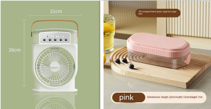 Portable USB Air Conditioner Fan – 5 Spray Mist Modes, 7-Color LED Light, 600ML Water Tank Air Cooler & Humidifier