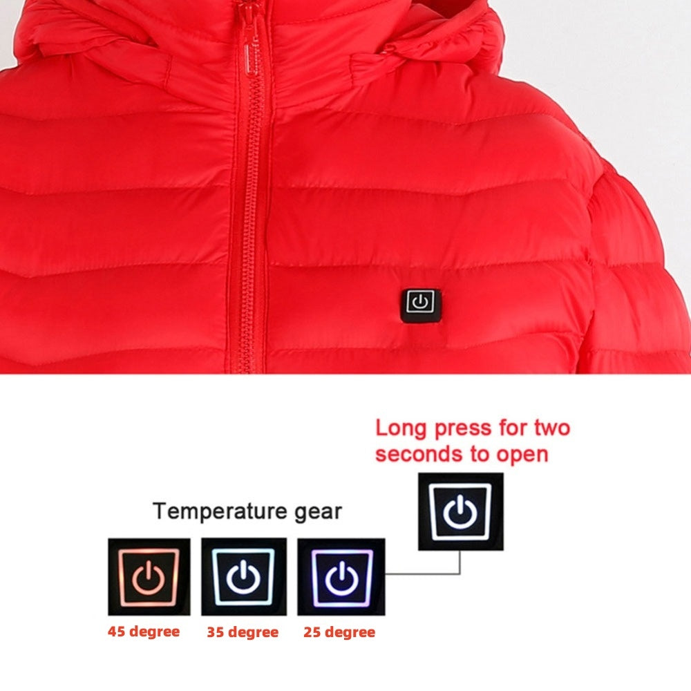 USB Heated Jacket Coat – Men’s Winter Thermal Cotton Coat with Electric Heating Vest for Outdoor Warmth