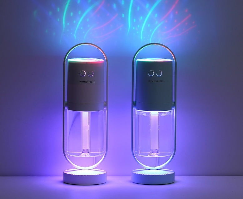 Magic Shadow USB Air Humidifier – Ultrasonic Mist Maker with Projection Night Light & Mini Air Purifier for Home, Car & Office