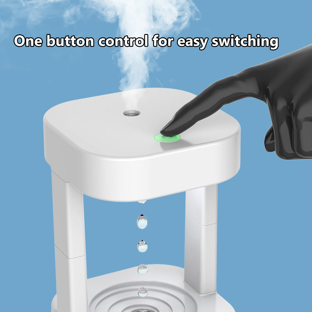 Anti-Gravity Water Drop Humidifier – 580ML Quiet Mist Maker for Home & Office | Air Conditioning & Cool Mist Spray Diffuser