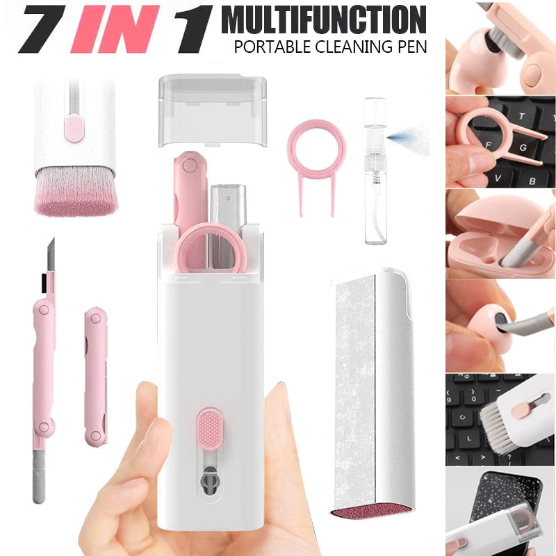 Multifunctional Cleaning Pen Set – Keyboard Cleaner Kit with Keycap Puller & Tools for Earbuds, Headsets & Electronics