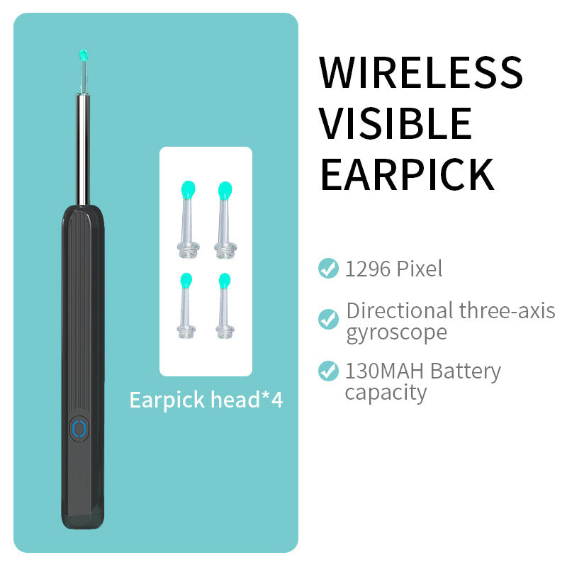 NE3 Wireless Ear Cleaner Otoscope – Ear Wax Removal Tool with Camera, LED Light & Endoscope Cleaning Kit for iPhone