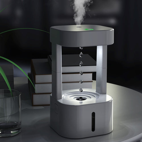 Anti-Gravity Water Drop Humidifier – 580ML Quiet Mist Maker for Home & Office | Air Conditioning & Cool Mist Spray Diffuser