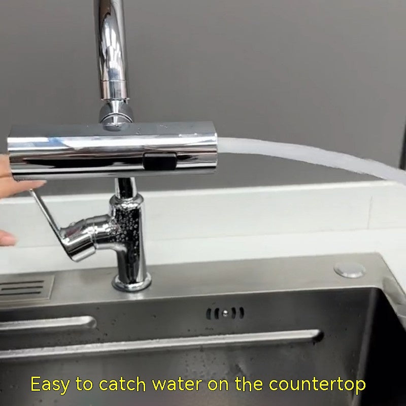 Universal Rotating Kitchen Faucet Nozzle – Splash-Proof Waterfall Outlet Bubbler Extension Tap Attachment