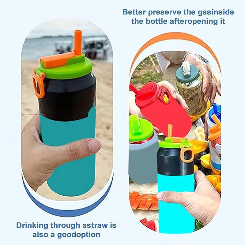 Reusable Soda Can Lid with Straw – Beverage Cup Cap Stopper for Cola, Beer, Juice & Standard Drink Cans