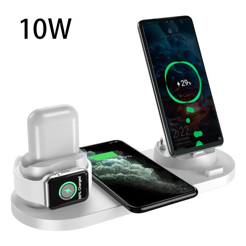 6-in-1 Wireless Charging Dock Station – Fast Charger Pad for iPhone, Phone & Smartwatch