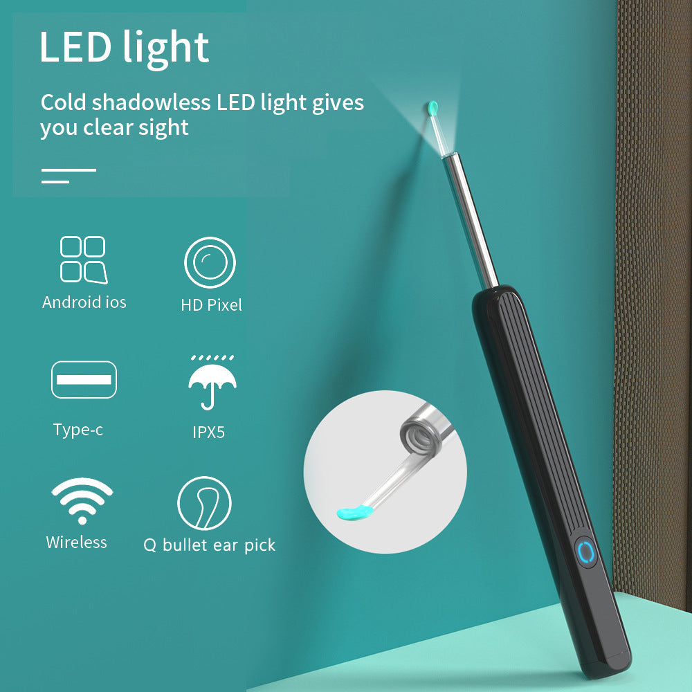 NE3 Wireless Ear Cleaner Otoscope – Ear Wax Removal Tool with Camera, LED Light & Endoscope Cleaning Kit for iPhone