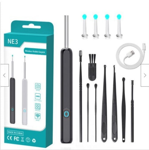 NE3 Wireless Ear Cleaner Otoscope – Ear Wax Removal Tool with Camera, LED Light & Endoscope Cleaning Kit for iPhone