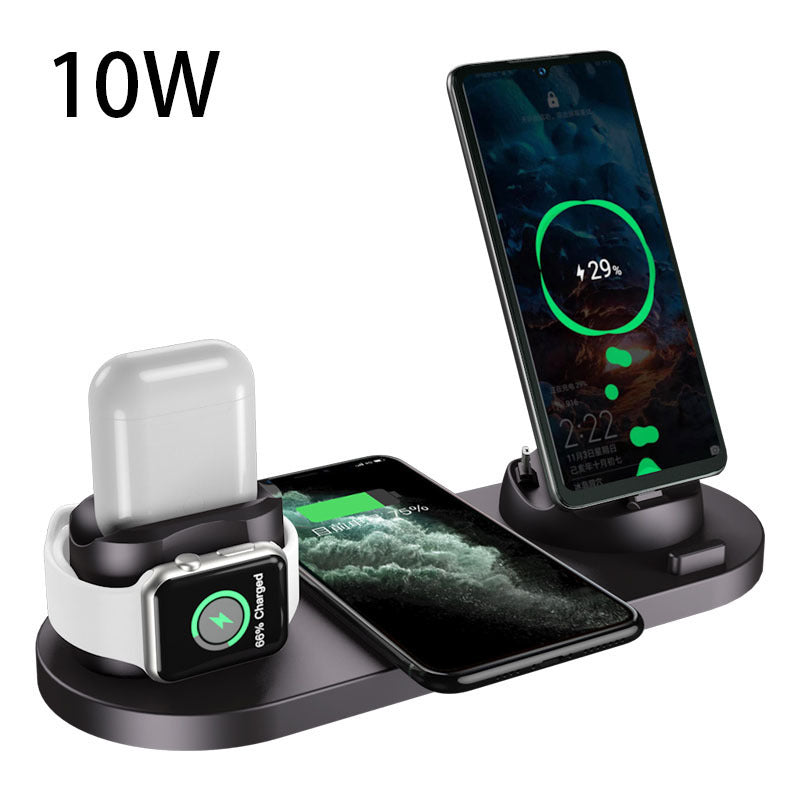 6-in-1 Wireless Charging Dock Station – Fast Charger Pad for iPhone, Phone & Smartwatch
