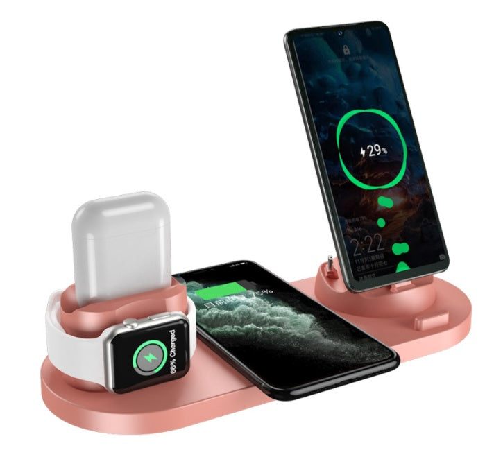 6-in-1 Wireless Charging Dock Station – Fast Charger Pad for iPhone, Phone & Smartwatch