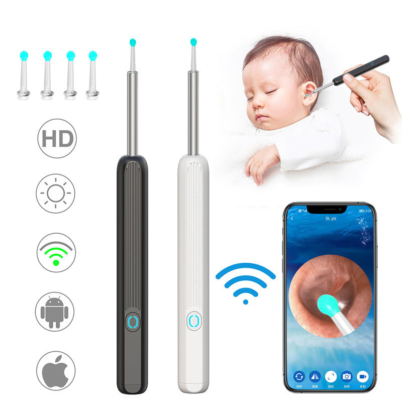 NE3 Wireless Ear Cleaner Otoscope – Ear Wax Removal Tool with Camera, LED Light & Endoscope Cleaning Kit for iPhone