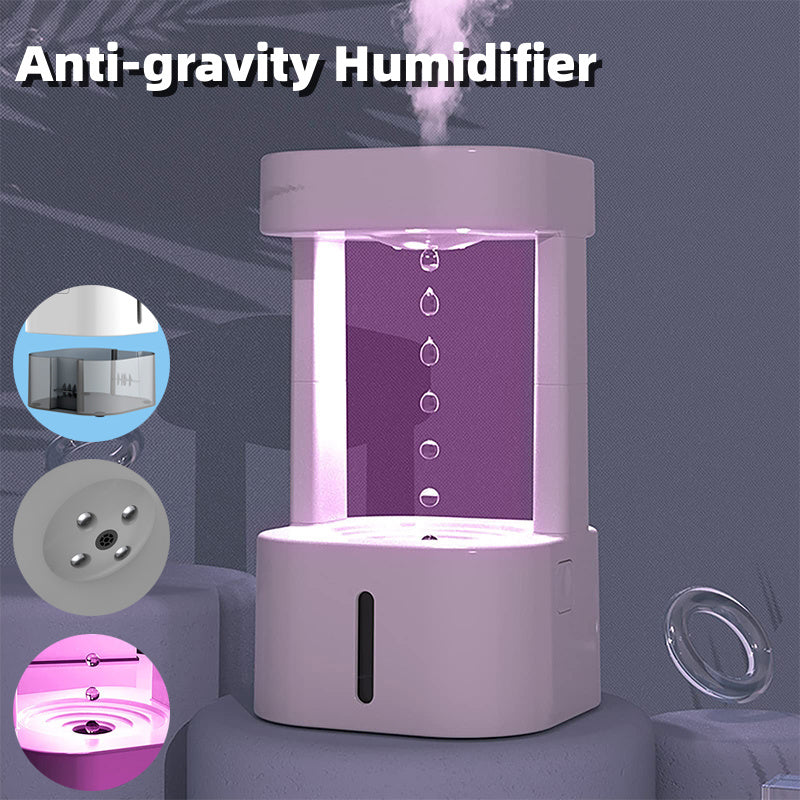 Anti-Gravity Water Drop Humidifier – 580ML Quiet Mist Maker for Home & Office | Air Conditioning & Cool Mist Spray Diffuser