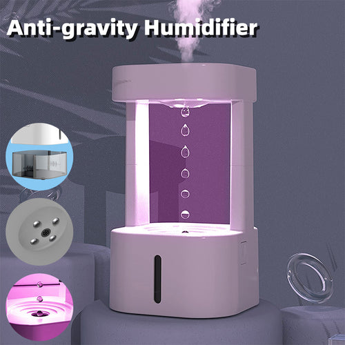 Anti-Gravity Water Drop Humidifier – 580ML Quiet Mist Maker for Home & Office | Air Conditioning & Cool Mist Spray Diffuser