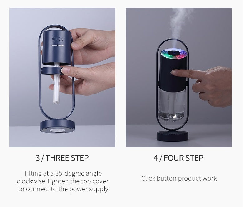 Magic Shadow USB Air Humidifier – Ultrasonic Mist Maker with Projection Night Light & Mini Air Purifier for Home, Car & Office