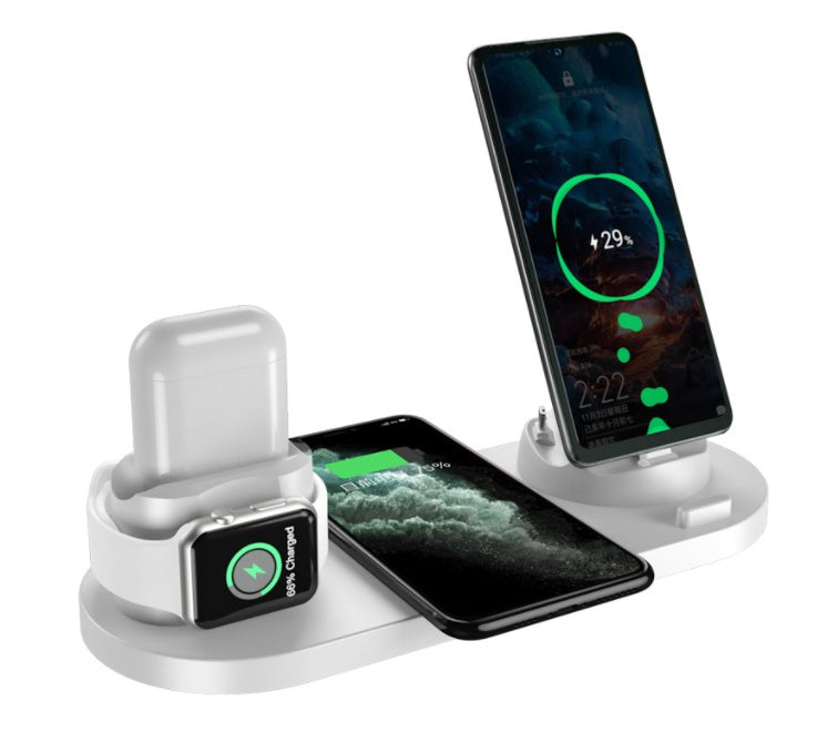 6-in-1 Wireless Charging Dock Station – Fast Charger Pad for iPhone, Phone & Smartwatch