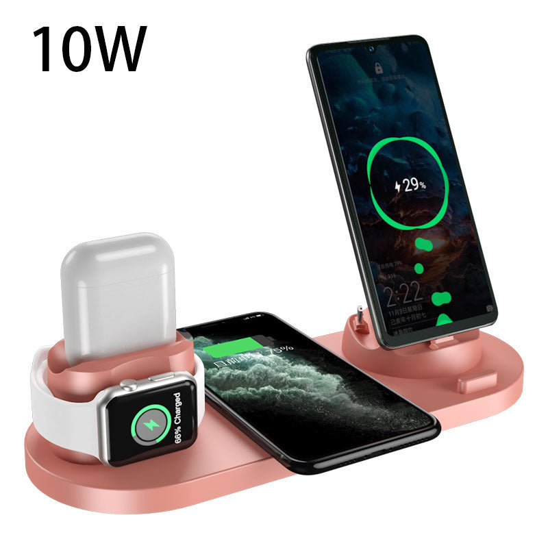 6-in-1 Wireless Charging Dock Station – Fast Charger Pad for iPhone, Phone & Smartwatch