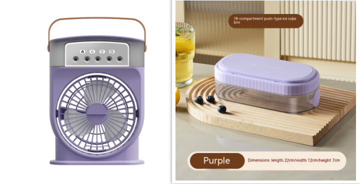 Portable USB Air Conditioner Fan – 5 Spray Mist Modes, 7-Color LED Light, 600ML Water Tank Air Cooler & Humidifier