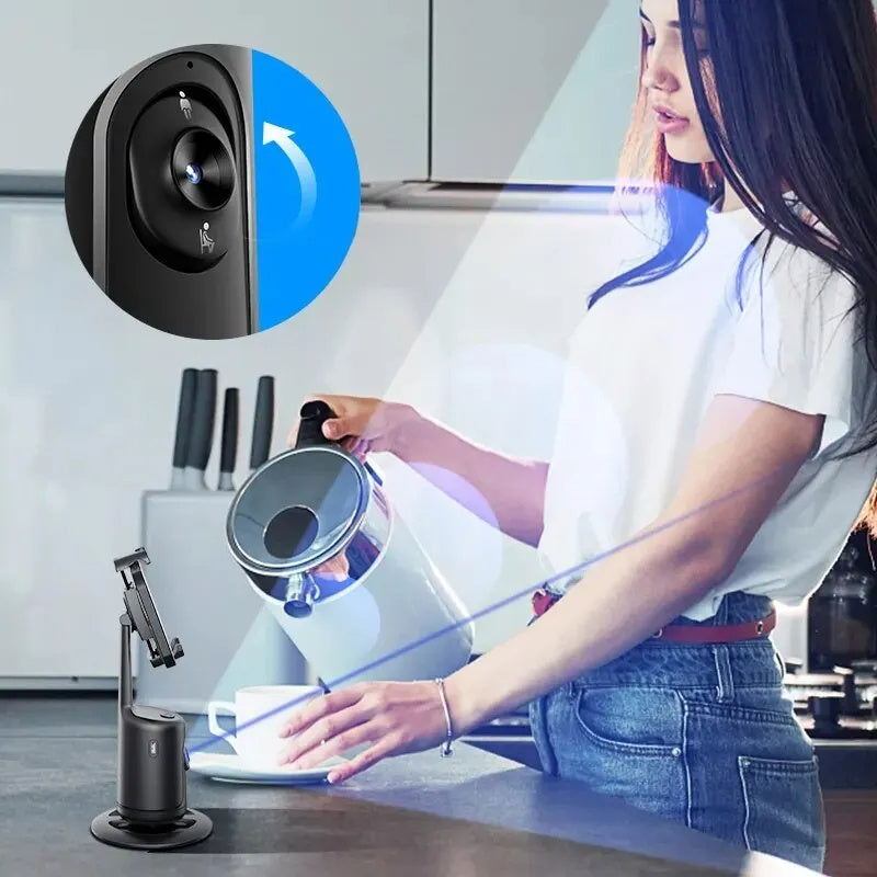 360° Auto Face Tracking Smart Gimbal – AI Phone Holder Stabilizer for Video, Vlog & Live Streaming