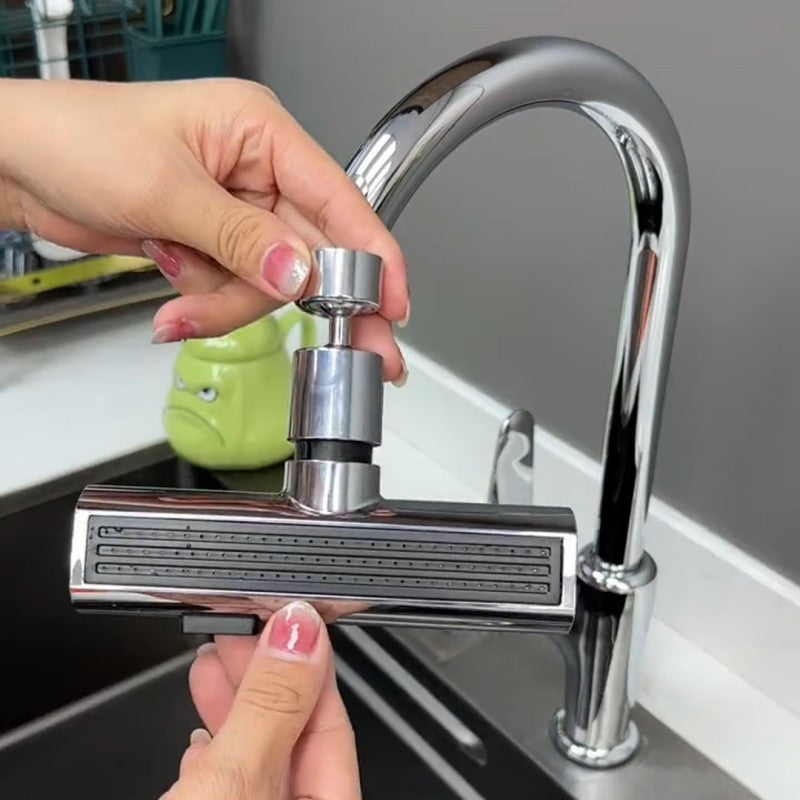 Universal Rotating Kitchen Faucet Nozzle – Splash-Proof Waterfall Outlet Bubbler Extension Tap Attachment