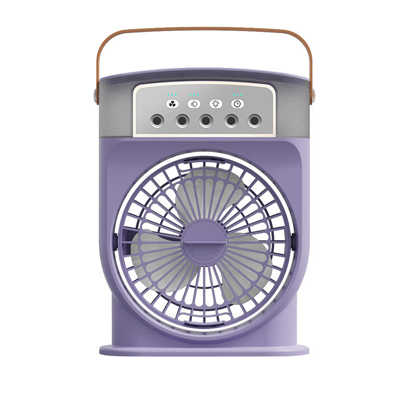 Portable USB Air Conditioner Fan – 5 Spray Mist Modes, 7-Color LED Light, 600ML Water Tank Air Cooler & Humidifier
