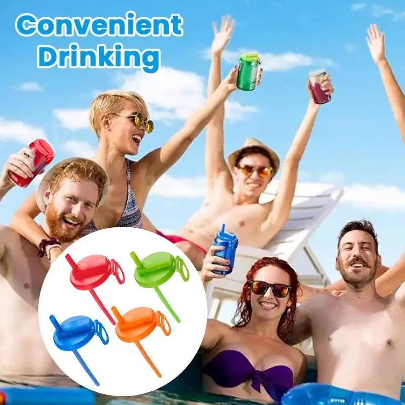 Reusable Soda Can Lid with Straw – Beverage Cup Cap Stopper for Cola, Beer, Juice & Standard Drink Cans