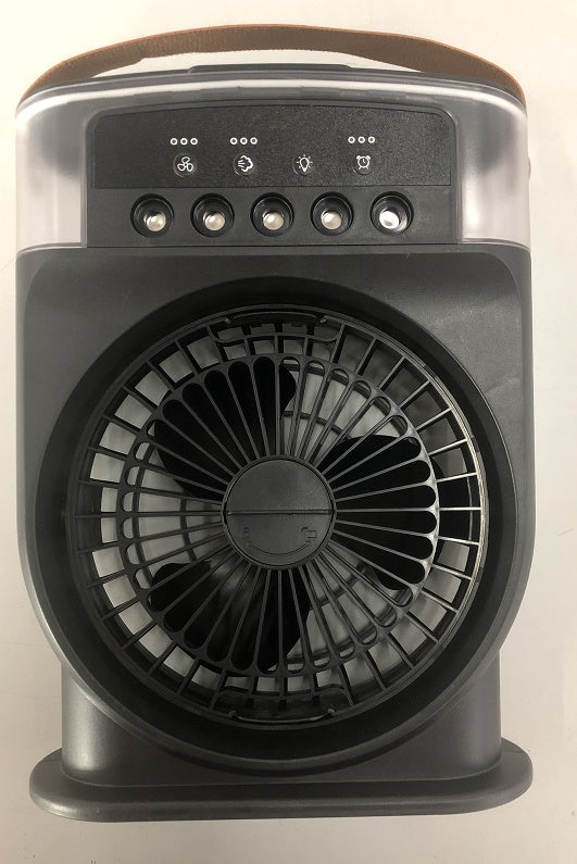 Portable USB Air Conditioner Fan – 5 Spray Mist Modes, 7-Color LED Light, 600ML Water Tank Air Cooler & Humidifier