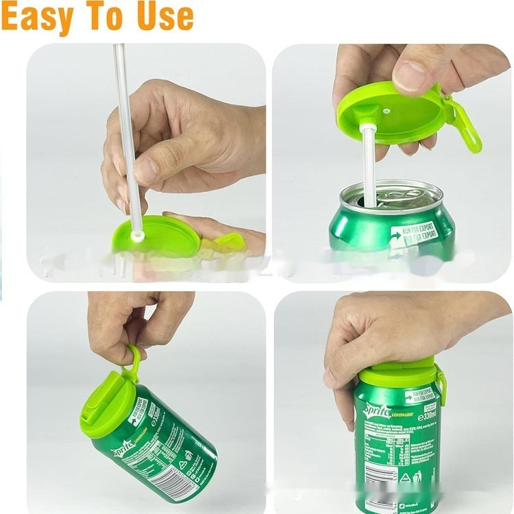 Reusable Soda Can Lid with Straw – Beverage Cup Cap Stopper for Cola, Beer, Juice & Standard Drink Cans